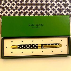 Kate Spade ♠️ To Do List Black & White Polka Dot Ballpoint Pen, in Gift Box NWT